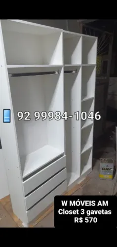 Closet 3 gavetas MDF - Entregamos direto da Fábrica 