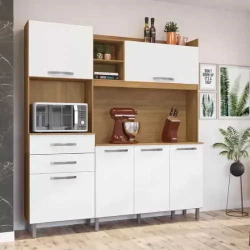 Armário Cozinha Malibu Fiorello Freijo/Off - Entrega Rápida!