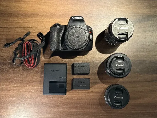 Canon SL2 + Lente 18x55mm + Lente 50mm + Lente 24mm