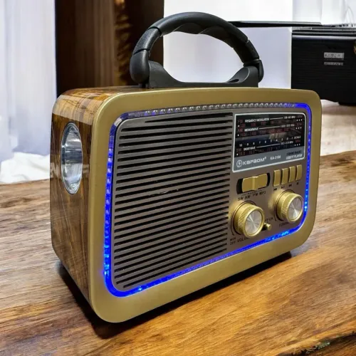 Rádio FM Portátil Bluetooth com LED e Lanterna