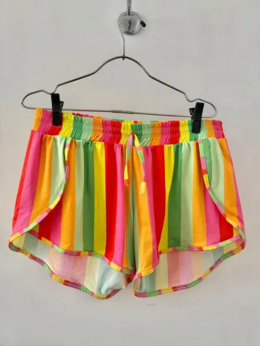 Shorts Listrado Colorido Praiano - G