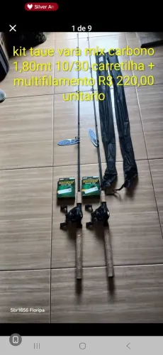 Kit de pesca taue carretilha 1,80mt