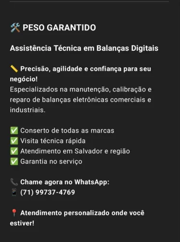 Assistência Técnica em Balanças Digitais