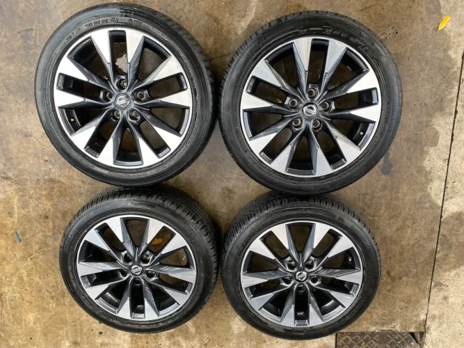 Rodas aro 18 nissan versa 5/114 + pneus seminovos 