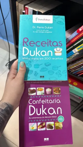 2 livros Confeitaria DUKAN e receitas DUKAN
