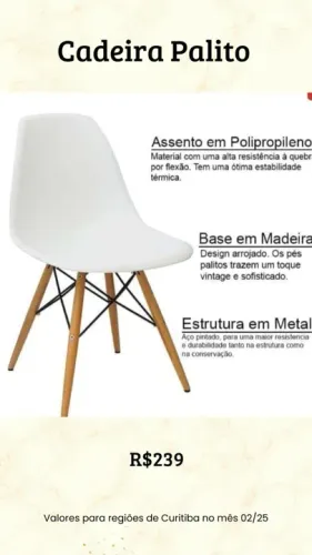Promoção Cadeira Palito - 19/02/25