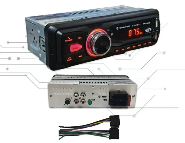 Rádio Carro  Som automotivo Bluetooth Pendriver 2 usb