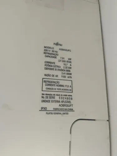 vendo ar condicionado fujitsu 27000 btu usado 