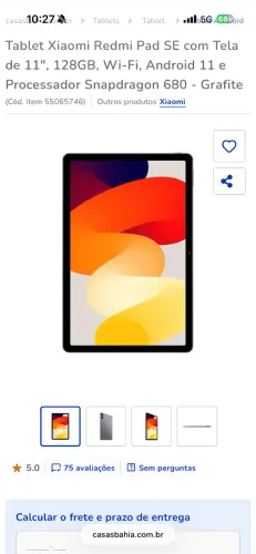 Vendo ablet Xiaomi Redmi Pad SE com Tela de 11", 128GB, Wi-Fi, Android 11 e Processador Sn