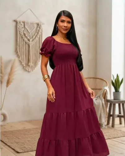 Vestido longo marsala tamanho único