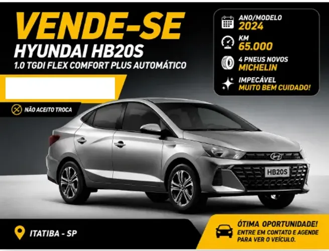 Hyundai HB20S Comfort 1.0 TB Flex 12V Aut. 2024