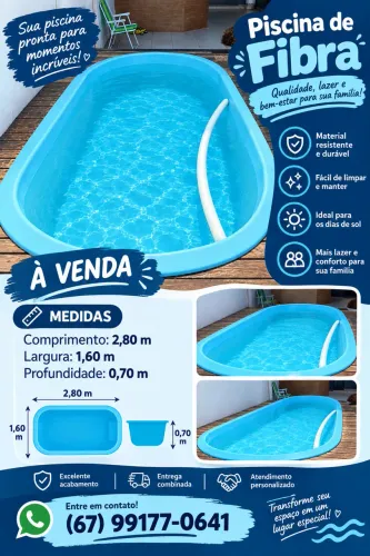 Piscina em fibra 