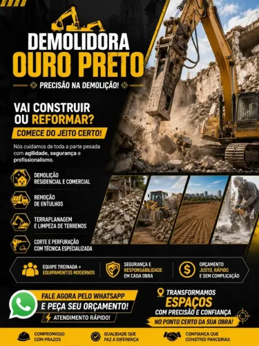 DEMOLIDORA OURO PRETO Precisão na demolição!