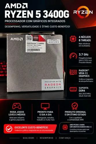 Processador Ryzen 3 3400g/ Cooler original/ caixa original