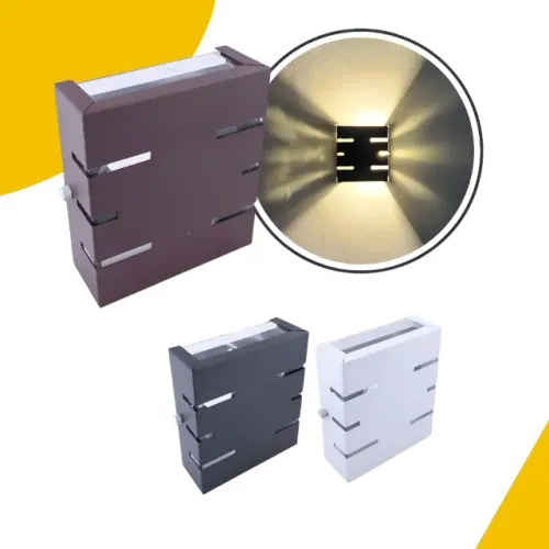 Arandela Slim Externa 2 Fachos com 6 Frisos para Parede Decorativa - SCS87