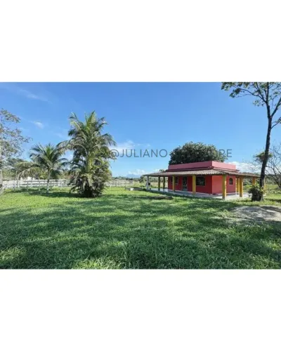 SÍTIO PLANO COM RIO, PISCINA E CURRAL  16.000m² EM CACHOEIRAS DE MACACU/RJ