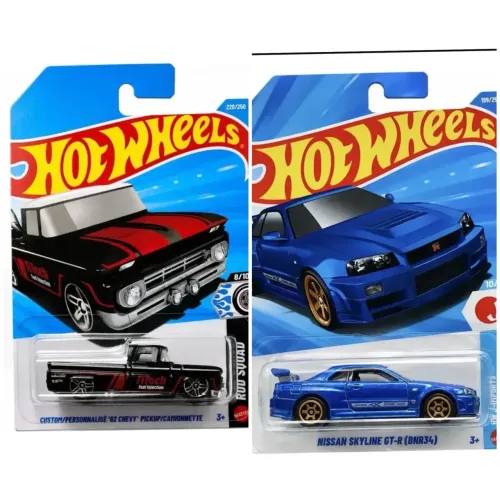 Skyline R34 e Custon Chevy 62 Hot Wheels