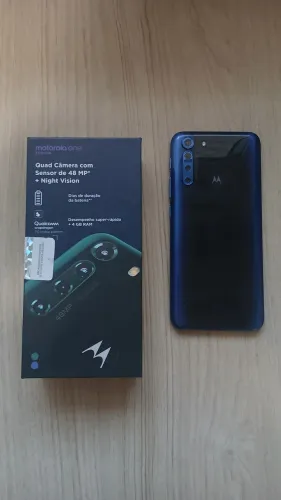 ?Motorola Edge Fusion 128GB Azul Safira - Design Premium *NOVO* | Excelente preço