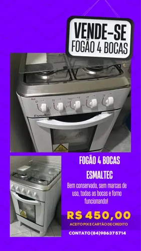 Vendo Fogão 4 bocas Esmaltec