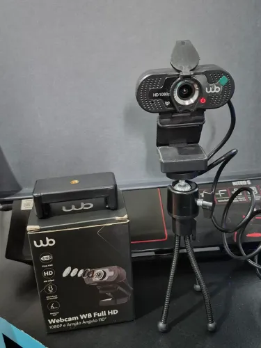 Webcam WB Full HD 1080 com tripé + caixa