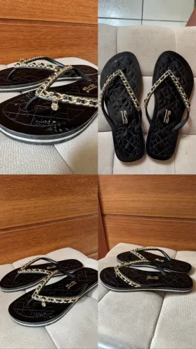 SANTA LOLLA CHINELO FLIP FLOP VERNIZ PRETO
