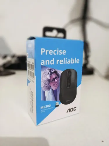 Mouse USB Sem Fio Recarregável 1600 DPI MS300B Preto AOC
