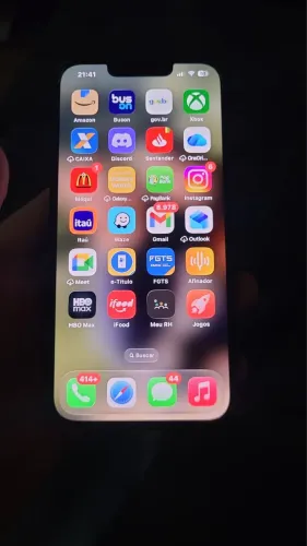 iPhone 14 azul meia noite, 89% de saúde da bateria dois anos, com cabo original 