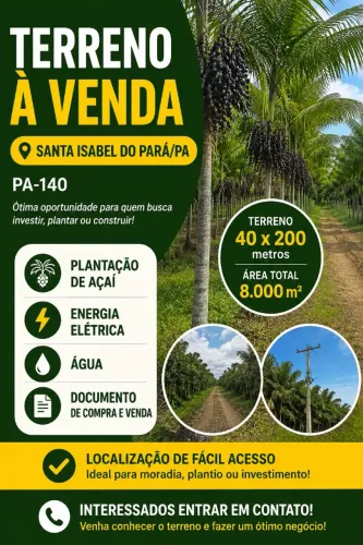 Vendo terreno em santa isabel do pará