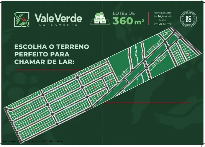 Terreno à Venda no Loteamento Vale Verde Parque Verde | Cascavel PR