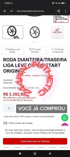 Jante Liga Leve cg160 Originais