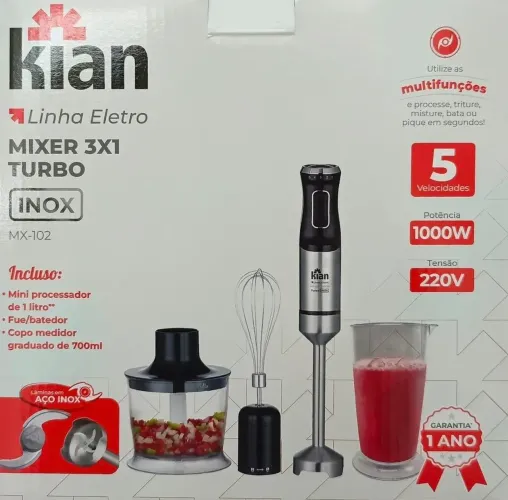 MIXER 1000W 3X1 INOX TURBO PT 220V REF: 24468