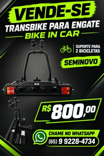 Transbike Suporte Rack P/ Engate Bike In Car 2 Bikes