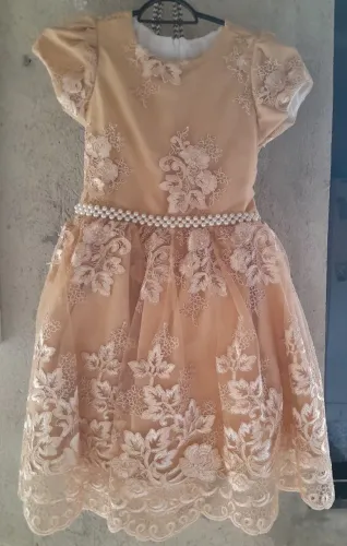 Vestido de Festa Infantil Bege