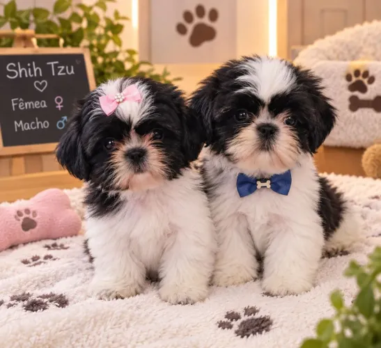 Super promoção maravilhosos filhotes microo Shih Tzu puríssimos