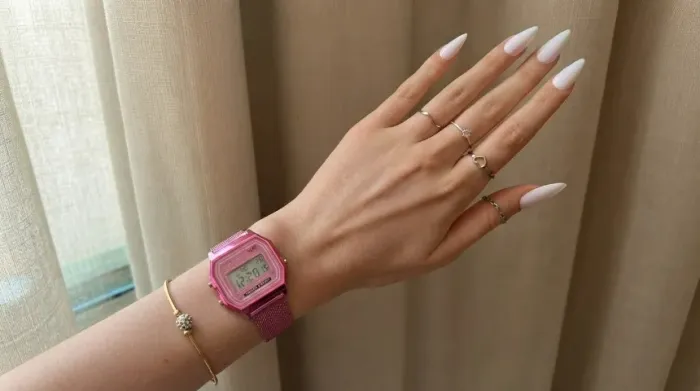 Relógio Feminino Digital Vintage Rosa Casual Luxo