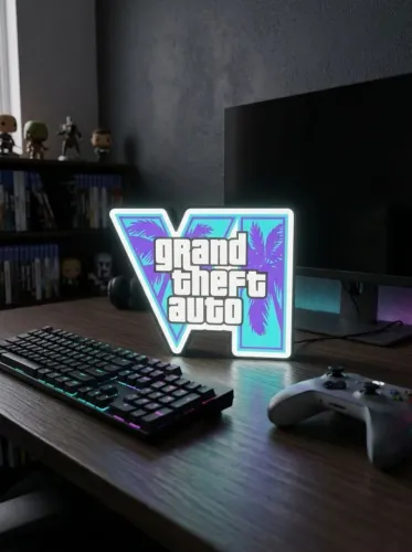 GTA 6 GTAVI Luminária Led 18cm Cores Op
