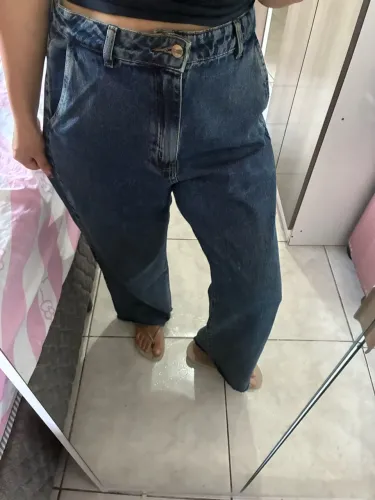 Calça jeans wide leg 42