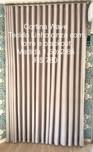 Cortina wave tecido linho com blackout