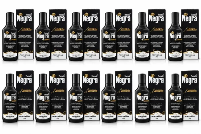 Kit 12 Pomada Negra Original Natubio