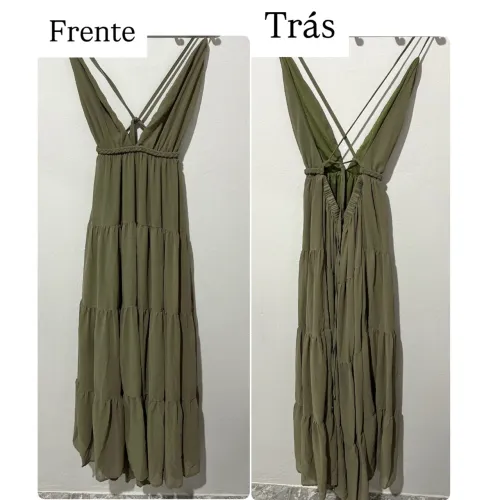 Vestido longo festa SHEIN novo, tamanho M, verde olívia