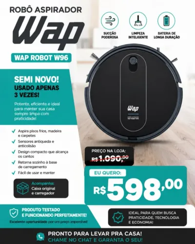 Robô aspirador novo