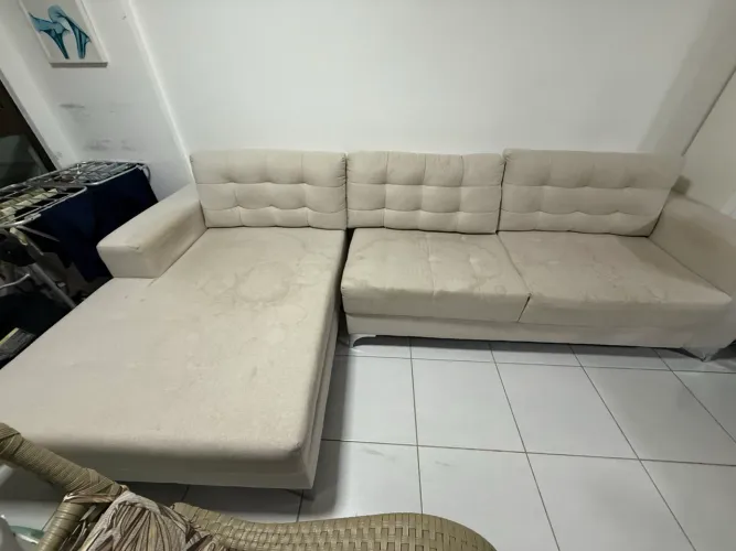 Sofá no linho seminovo 3,05 m