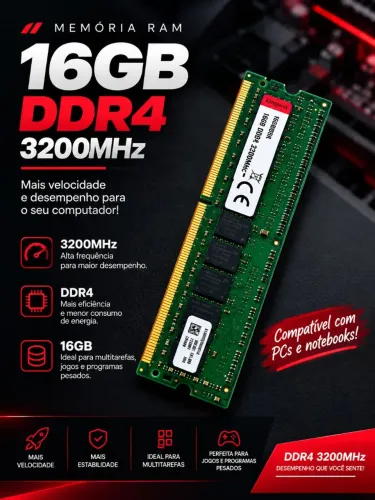 Memória RAM DDR4 16GB 3200MHZ