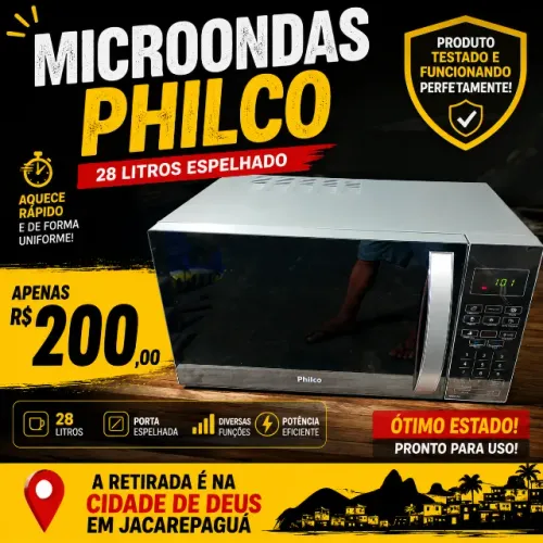 ? MICRO-ONDAS PHILCO 28 LITROS ESPELHADO ?