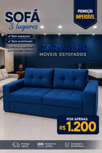 Promoção imperdível por apenas 1199 Sofá novo 3 lugares bem espaçoso todo acolchoado
