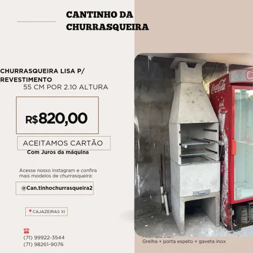 Churrasqueira Lisa para revestimento