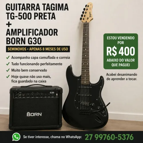 Vendo Guitarra + Amplificador Seminovos