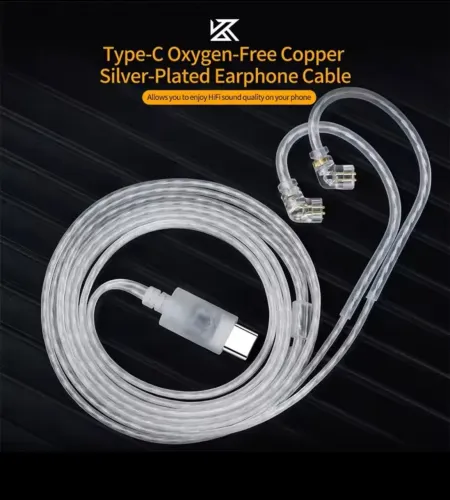 Cabo Tipo C para Fone KZ com Microfone