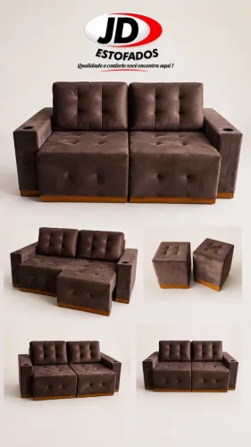 Sofá retrátil, sofá de canto, sofá retrátil e reclinável, sofá cama , sofá fixo , puf