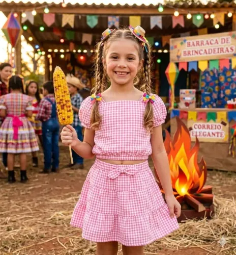 Conjunto xadrez Jessica Simpson tamanho 7-8 anos importado (Novo)